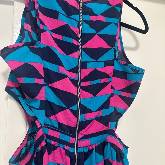 One Clothing - Geometric Pink and Blue Cutout Dress - size Small - Picture 6 of 6